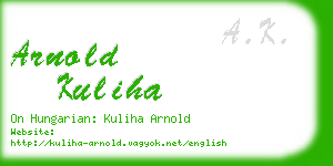 arnold kuliha business card